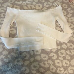 Cotton On Off-Shoulder Cream Crop Top